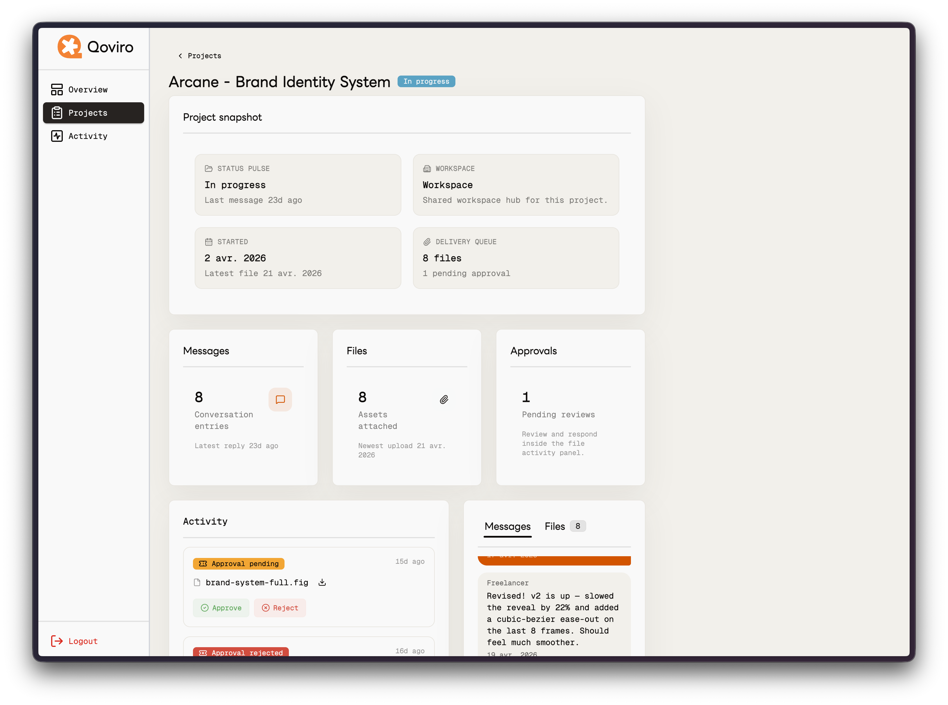 Client project view