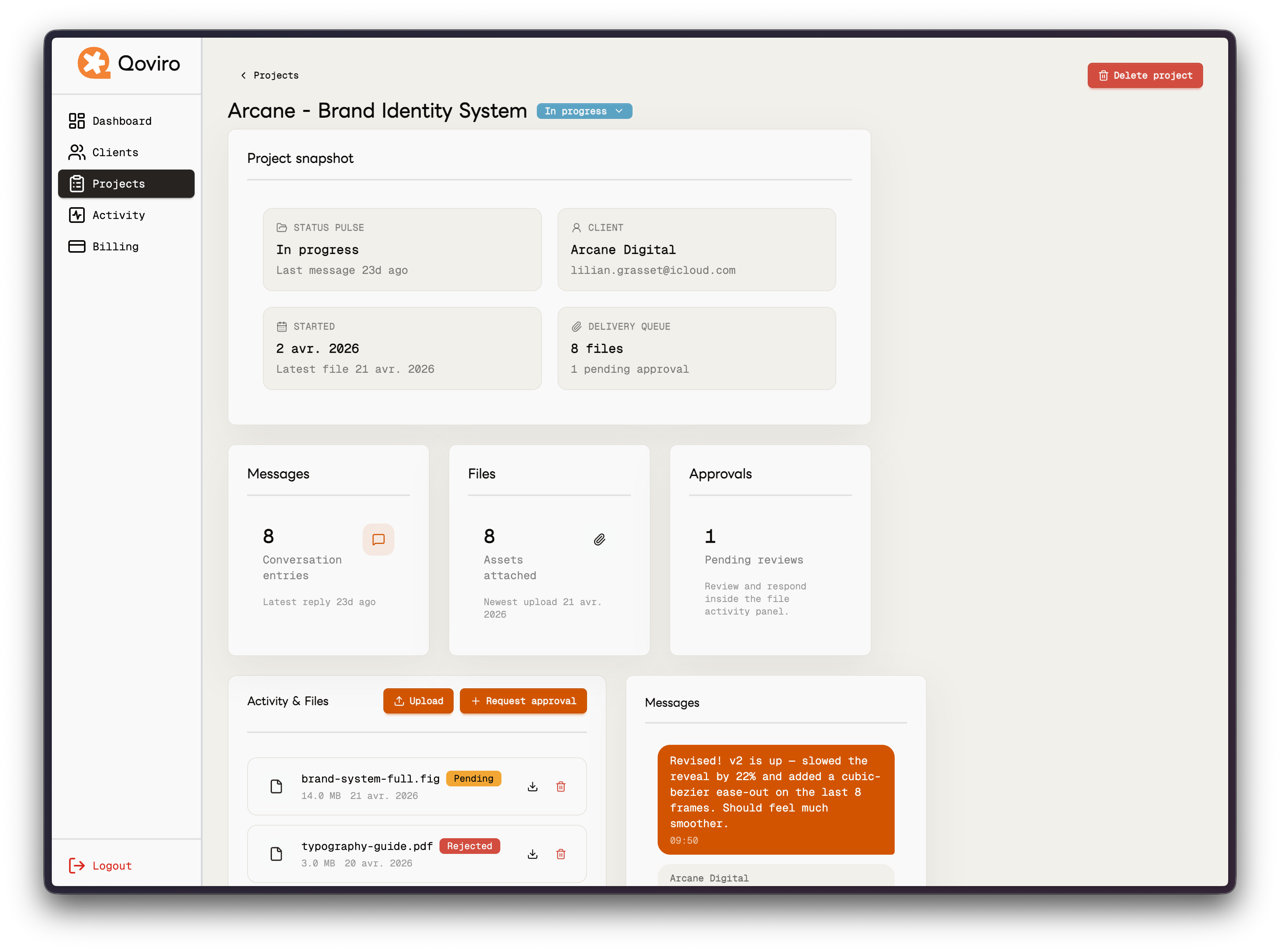 Freelancer project view